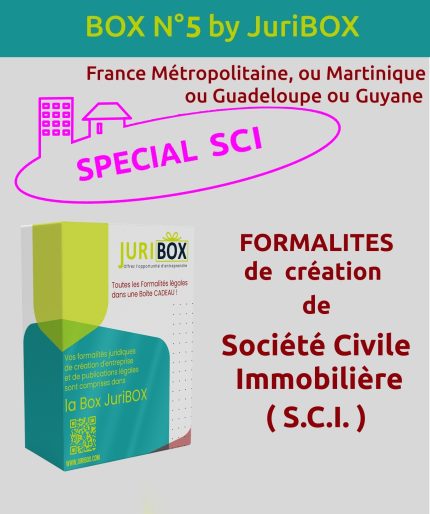 BON CADEAU pour une BOX JuriBOX n°5 , VOUCHER pour la Création d'une S.C.I.